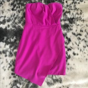 Adelyn Rae Strapless Dress in Magenta